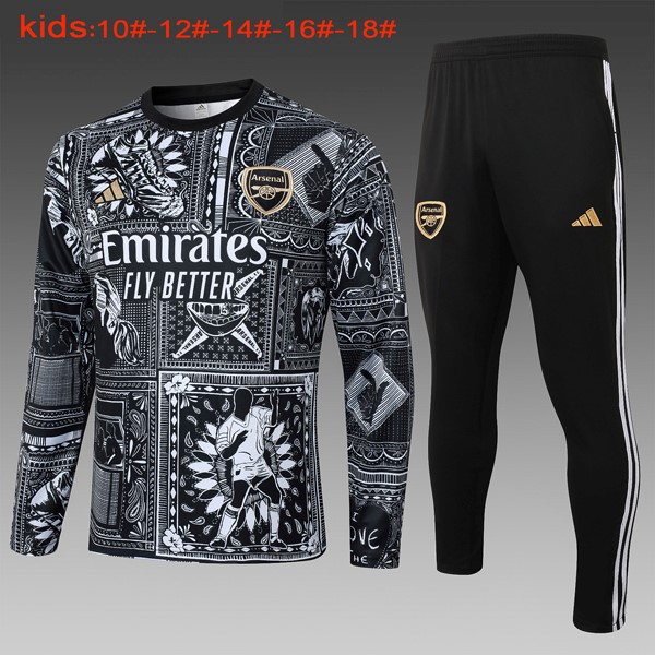 Niños Camiseta Training Arsenal 2024-2025 Negro Blanco